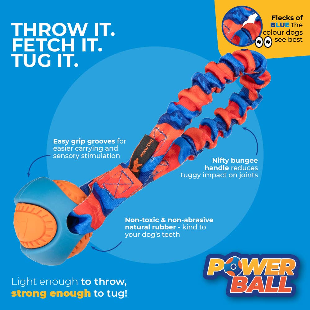 Pocket PowerBall Bungee Tug | Fetch Dog Toys | Tug-E-Nuff