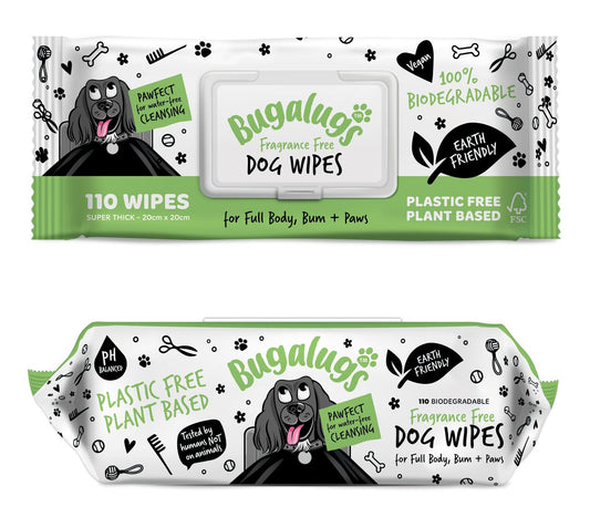 Bugalugs-FragranceFree-DogWipes-110Pack