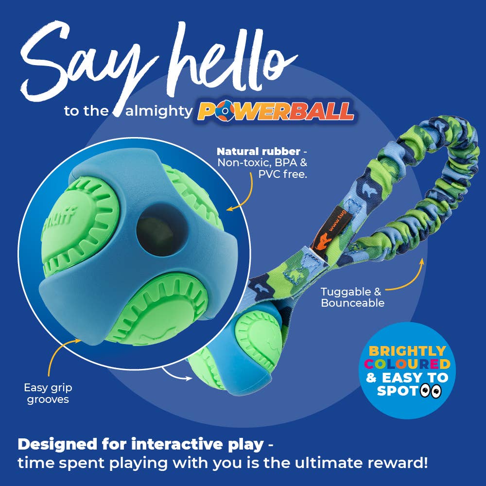 Pocket PowerBall Bungee Tug | Fetch Dog Toys | Tug-E-Nuff